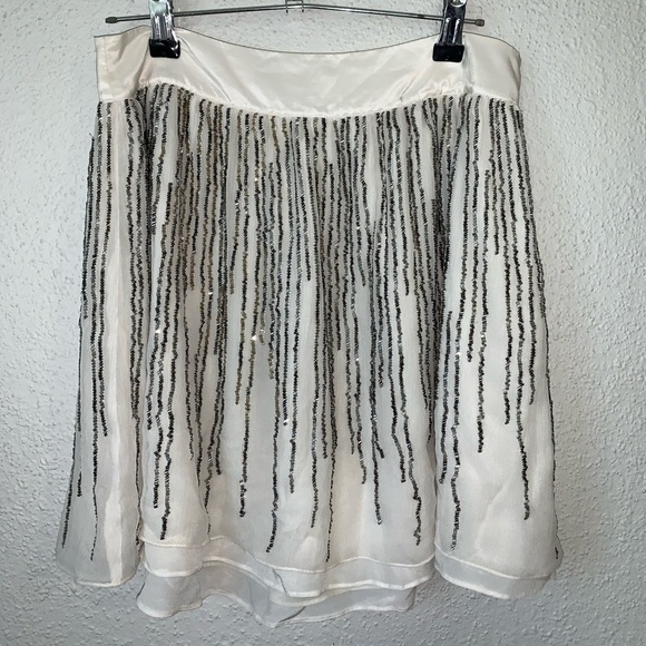 NWT Club Monaco Harley Beaded Jupe Skirt in Ivory Size 4 - Picture 2 of 12